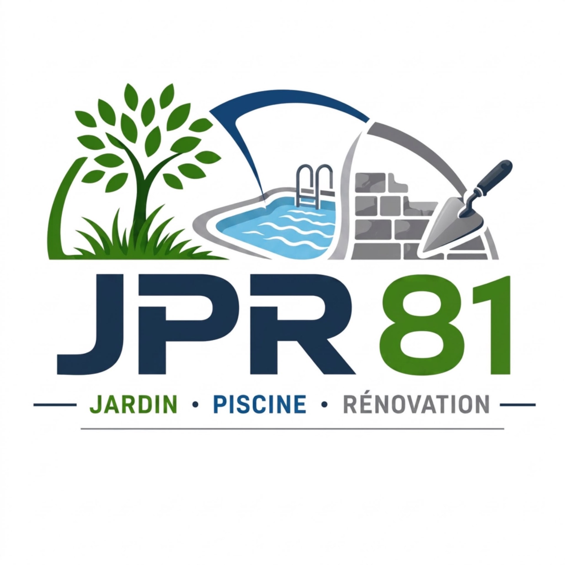 Logo JPR 81 — jardin, piscine, rénovation